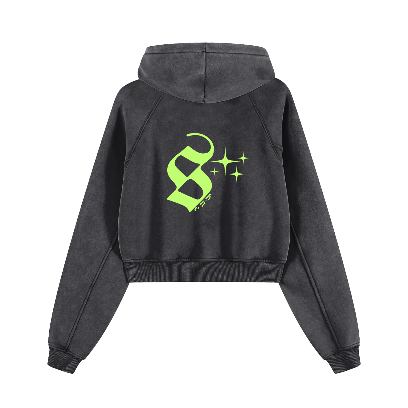 The Glyph | Snow Washed Cropped Hoodie